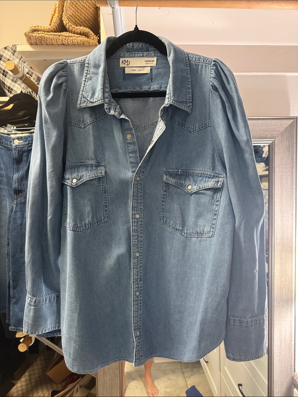 Light Wash Denim Button-Down Shirt Daisy style Medium